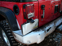 Cam's frozen Jeep at Pasture Wash Ranger Station