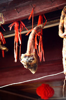 Weird dried meats in a local shop - we think this is a yak penis....